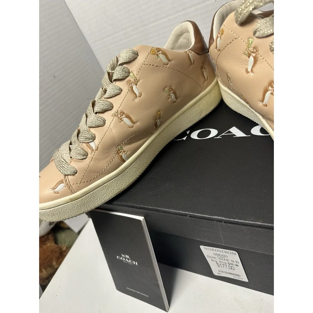 COACH Women's C101 Cherry Blossom Pink Penguin Shoes Size 9